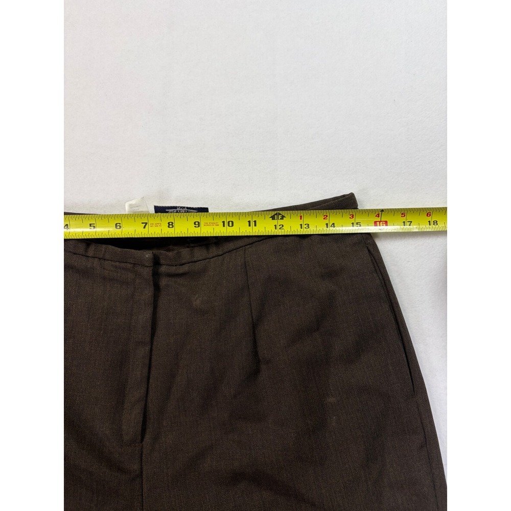 Pendleton Brown 100% Virgin Wool Straight Leg Trousers Pants Petite 12 High Rise - Picture 4 of 7